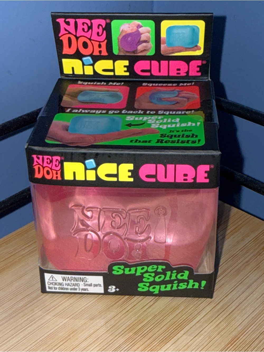 NeeDoh Nice Cube Super Solid Squish Toy - Pink BNWT
